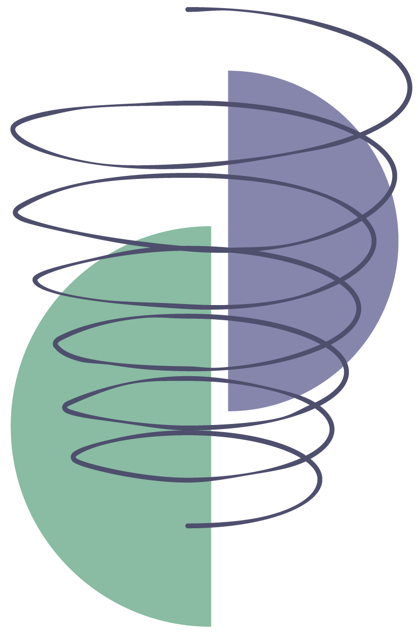 aufwärts spirale mit zwei Halbkreisen